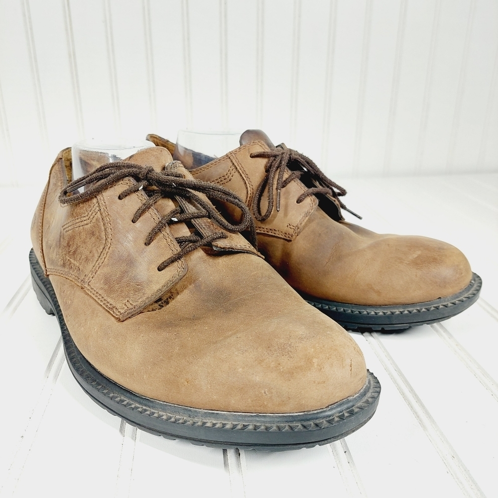 Timberland Men's 72521 Comfort Waterproof Leather Tan Lace Up Oxford Shoes A619 - Picture 5 of 14